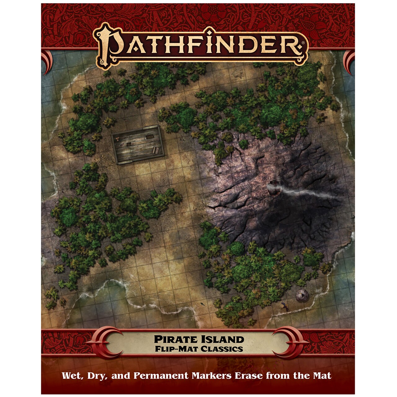 Pathfinder Game: Flip-Mat Classics: Pirate Island - 24x30" Unfolded, Folding Map, Tabletop RPG